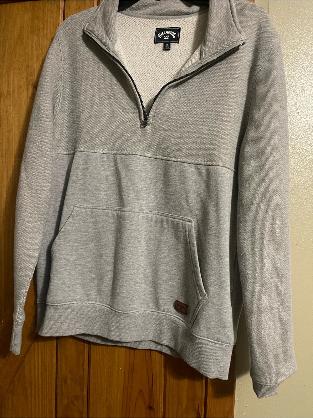 Billabong Light Gray Quarter-Zip Cowl Sweater